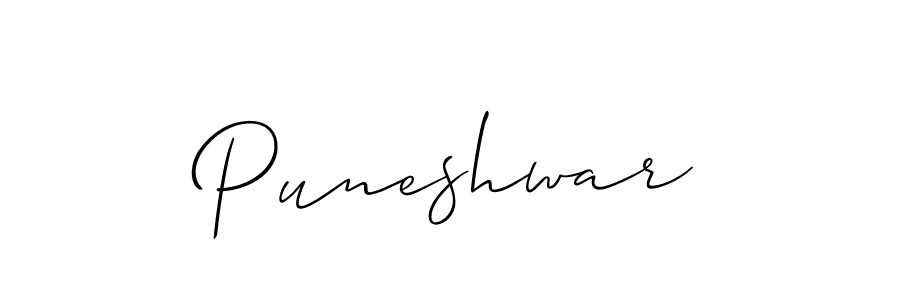 Allison_Script is a professional signature style that is perfect for those who want to add a touch of class to their signature. It is also a great choice for those who want to make their signature more unique. Get Puneshwar name to fancy signature for free. Puneshwar signature style 2 images and pictures png