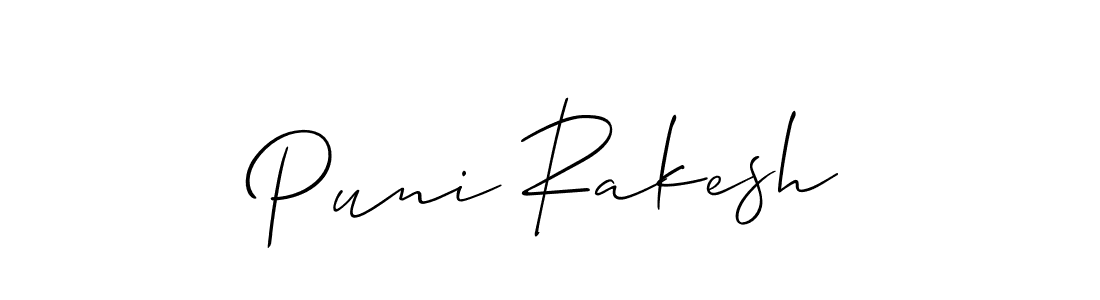 Design your own signature with our free online signature maker. With this signature software, you can create a handwritten (Allison_Script) signature for name Puni Rakesh. Puni Rakesh signature style 2 images and pictures png