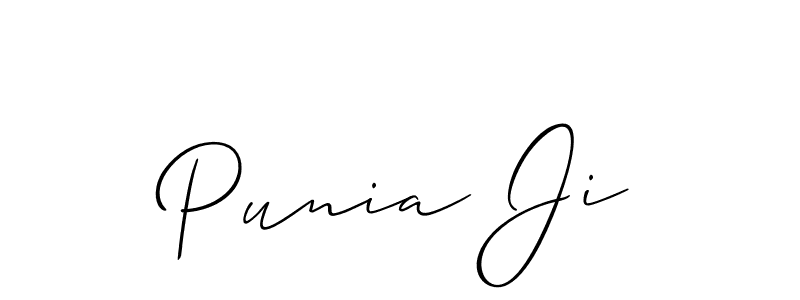 Design your own signature with our free online signature maker. With this signature software, you can create a handwritten (Allison_Script) signature for name Punia Ji. Punia Ji signature style 2 images and pictures png