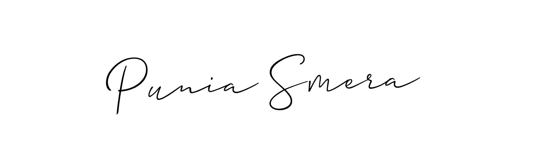 How to make Punia Smera signature? Allison_Script is a professional autograph style. Create handwritten signature for Punia Smera name. Punia Smera signature style 2 images and pictures png