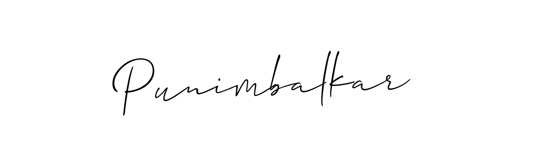 It looks lik you need a new signature style for name Punimbalkar. Design unique handwritten (Allison_Script) signature with our free signature maker in just a few clicks. Punimbalkar signature style 2 images and pictures png