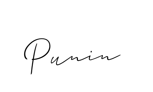 Make a beautiful signature design for name Punin. With this signature (Allison_Script) style, you can create a handwritten signature for free. Punin signature style 2 images and pictures png