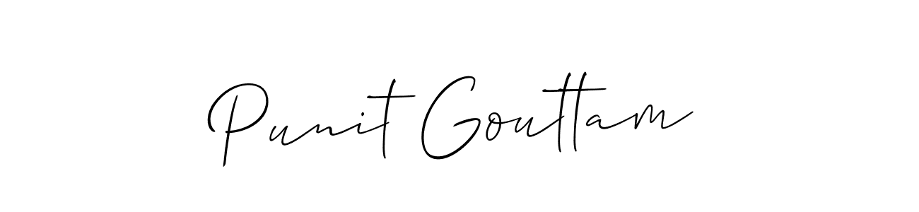 if you are searching for the best signature style for your name Punit Gouttam. so please give up your signature search. here we have designed multiple signature styles  using Allison_Script. Punit Gouttam signature style 2 images and pictures png