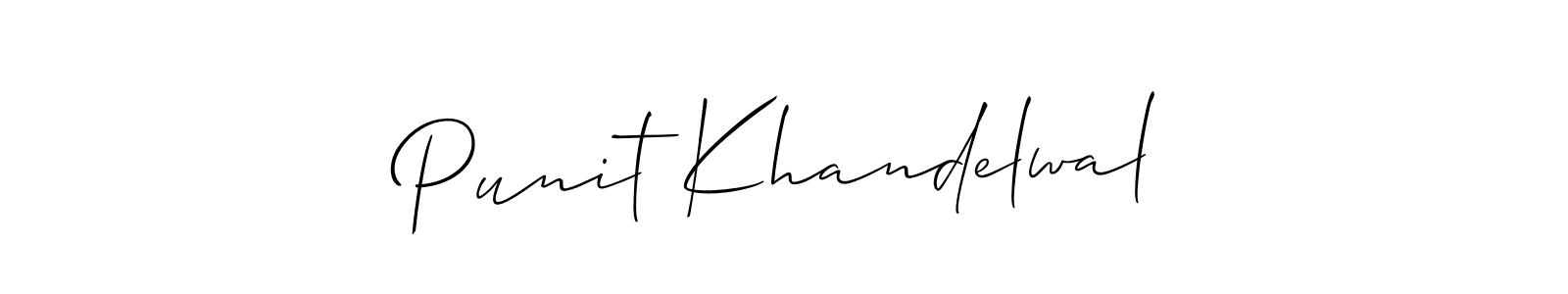 Design your own signature with our free online signature maker. With this signature software, you can create a handwritten (Allison_Script) signature for name Punit Khandelwal. Punit Khandelwal signature style 2 images and pictures png