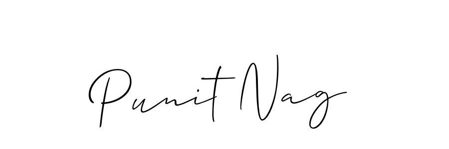 Design your own signature with our free online signature maker. With this signature software, you can create a handwritten (Allison_Script) signature for name Punit Nag. Punit Nag signature style 2 images and pictures png