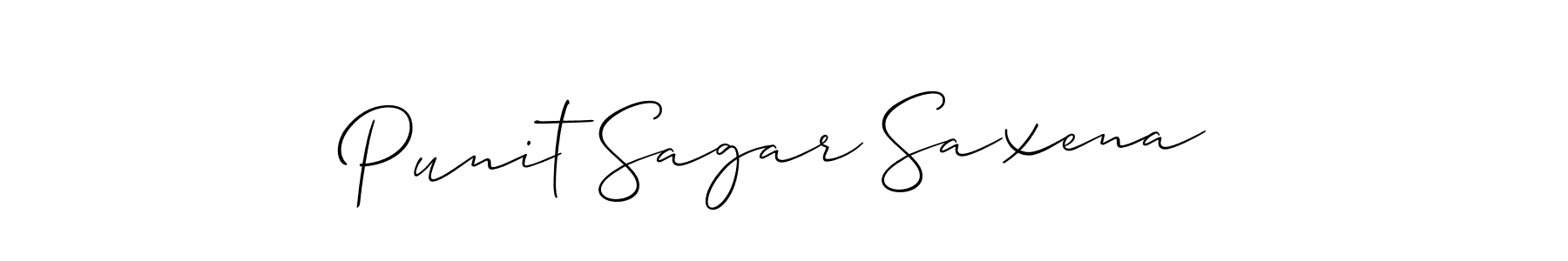 Create a beautiful signature design for name Punit Sagar Saxena. With this signature (Allison_Script) fonts, you can make a handwritten signature for free. Punit Sagar Saxena signature style 2 images and pictures png