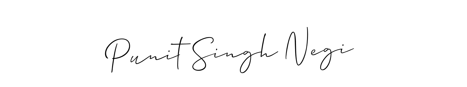 Create a beautiful signature design for name Punit Singh Negi. With this signature (Allison_Script) fonts, you can make a handwritten signature for free. Punit Singh Negi signature style 2 images and pictures png