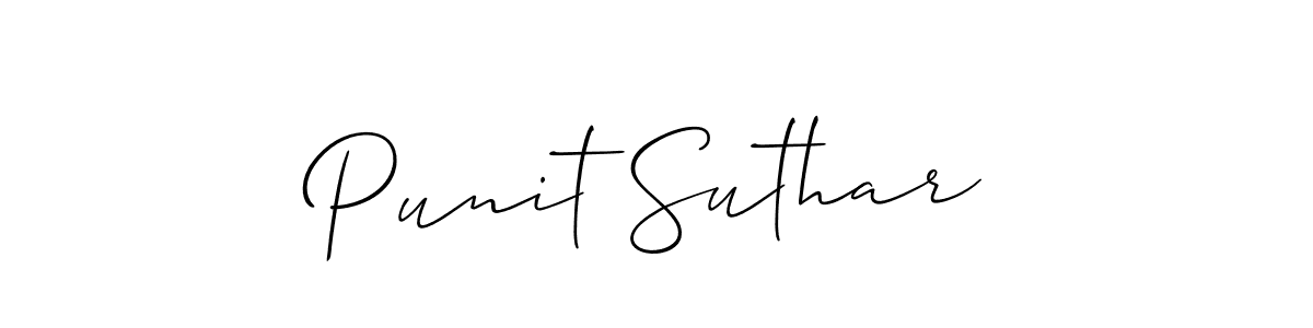Use a signature maker to create a handwritten signature online. With this signature software, you can design (Allison_Script) your own signature for name Punit Suthar. Punit Suthar signature style 2 images and pictures png
