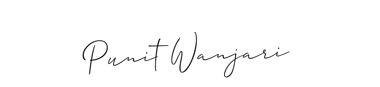How to Draw Punit Wanjari signature style? Allison_Script is a latest design signature styles for name Punit Wanjari. Punit Wanjari signature style 2 images and pictures png