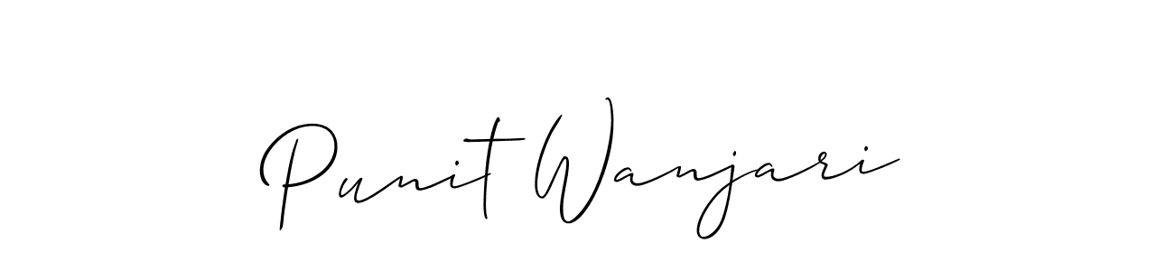 How to Draw Punit Wanjari signature style? Allison_Script is a latest design signature styles for name Punit Wanjari. Punit Wanjari signature style 2 images and pictures png