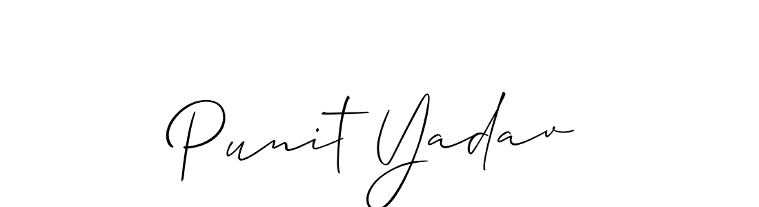 Allison_Script is a professional signature style that is perfect for those who want to add a touch of class to their signature. It is also a great choice for those who want to make their signature more unique. Get Punit Yadav name to fancy signature for free. Punit Yadav signature style 2 images and pictures png