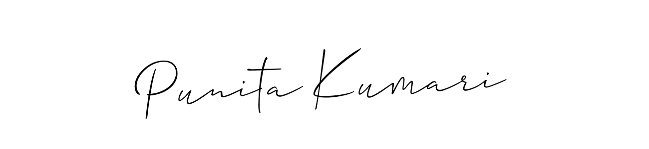 Create a beautiful signature design for name Punita Kumari. With this signature (Allison_Script) fonts, you can make a handwritten signature for free. Punita Kumari signature style 2 images and pictures png
