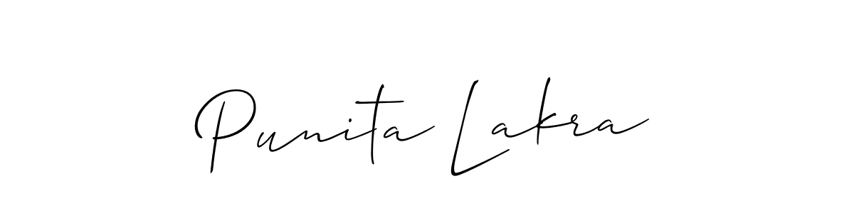 How to make Punita Lakra signature? Allison_Script is a professional autograph style. Create handwritten signature for Punita Lakra name. Punita Lakra signature style 2 images and pictures png