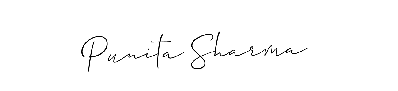 You should practise on your own different ways (Allison_Script) to write your name (Punita Sharma) in signature. don't let someone else do it for you. Punita Sharma signature style 2 images and pictures png