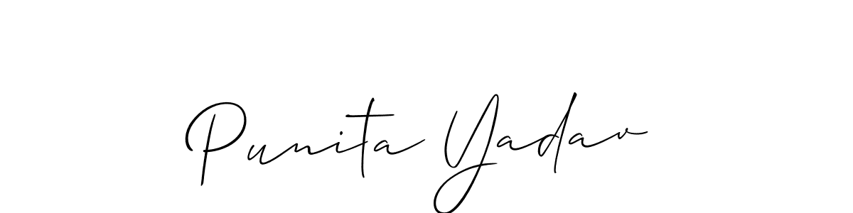 Use a signature maker to create a handwritten signature online. With this signature software, you can design (Allison_Script) your own signature for name Punita Yadav. Punita Yadav signature style 2 images and pictures png