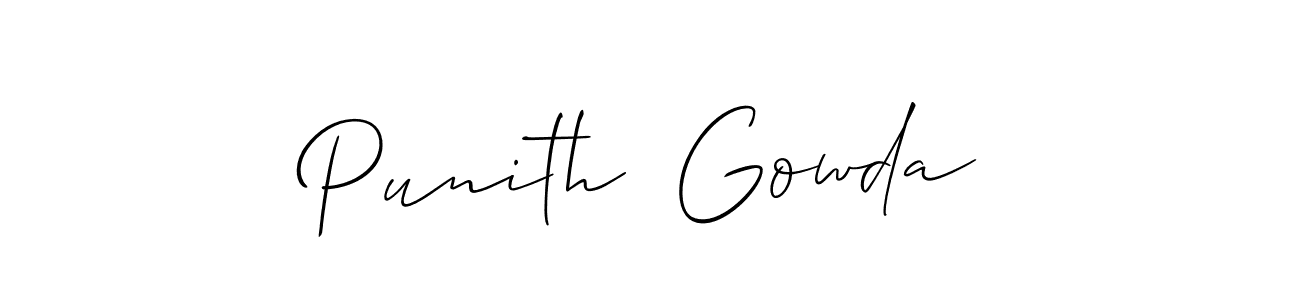 Make a beautiful signature design for name Punith  Gowda. With this signature (Allison_Script) style, you can create a handwritten signature for free. Punith  Gowda signature style 2 images and pictures png