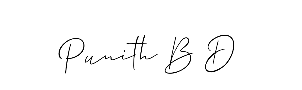 Design your own signature with our free online signature maker. With this signature software, you can create a handwritten (Allison_Script) signature for name Punith B D. Punith B D signature style 2 images and pictures png