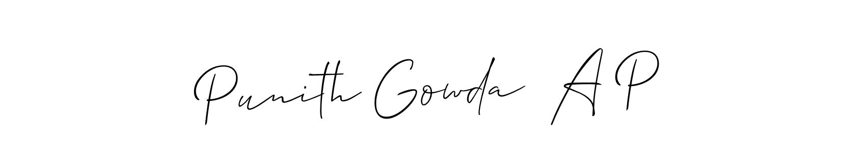 See photos of Punith Gowda  A P official signature by Spectra . Check more albums & portfolios. Read reviews & check more about Allison_Script font. Punith Gowda  A P signature style 2 images and pictures png