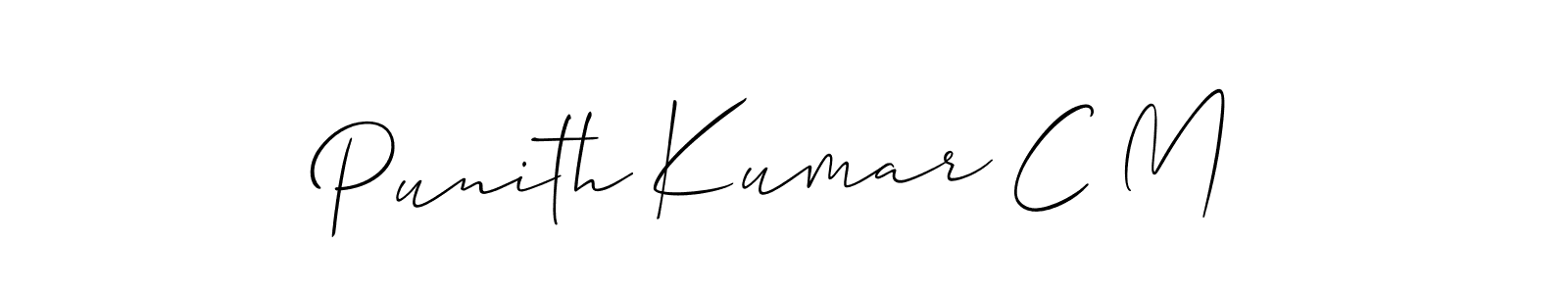 You should practise on your own different ways (Allison_Script) to write your name (Punith Kumar C M) in signature. don't let someone else do it for you. Punith Kumar C M signature style 2 images and pictures png