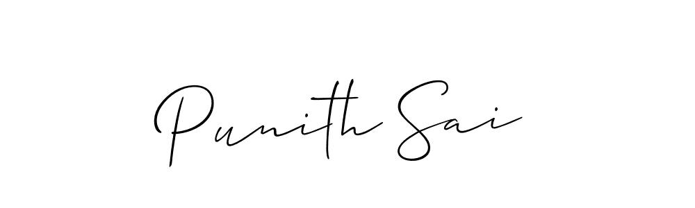 How to Draw Punith Sai signature style? Allison_Script is a latest design signature styles for name Punith Sai. Punith Sai signature style 2 images and pictures png