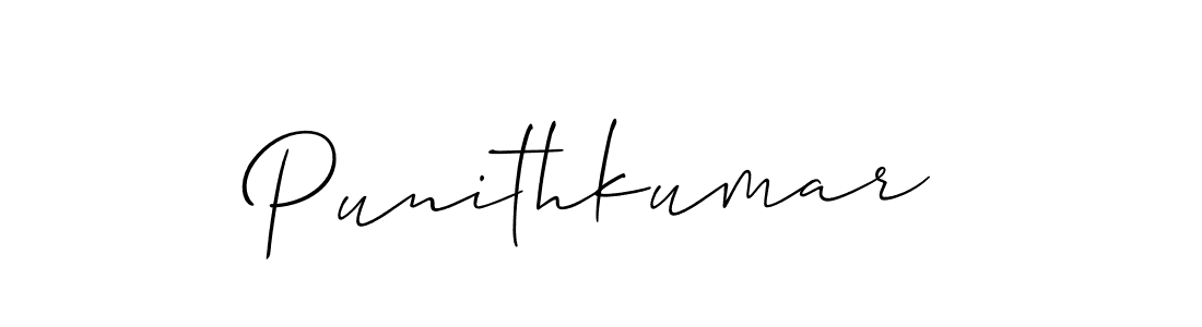 Punithkumar stylish signature style. Best Handwritten Sign (Allison_Script) for my name. Handwritten Signature Collection Ideas for my name Punithkumar. Punithkumar signature style 2 images and pictures png