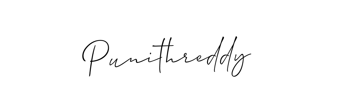 Punithreddy stylish signature style. Best Handwritten Sign (Allison_Script) for my name. Handwritten Signature Collection Ideas for my name Punithreddy. Punithreddy signature style 2 images and pictures png