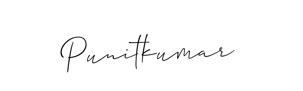 Allison_Script is a professional signature style that is perfect for those who want to add a touch of class to their signature. It is also a great choice for those who want to make their signature more unique. Get Punitkumar name to fancy signature for free. Punitkumar signature style 2 images and pictures png