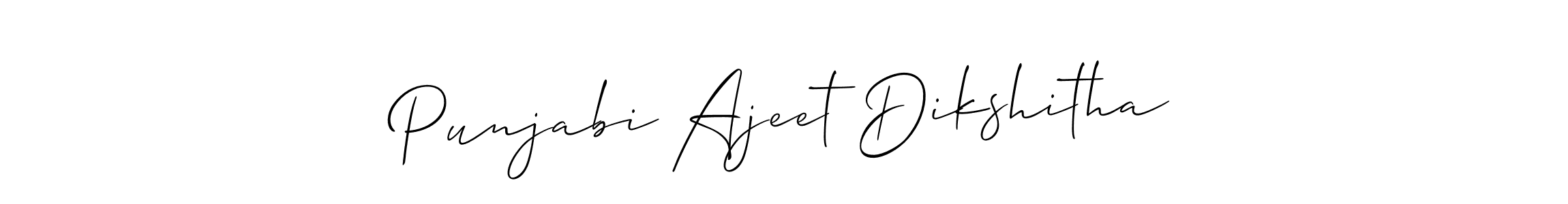 Also we have Punjabi Ajeet Dikshitha name is the best signature style. Create professional handwritten signature collection using Allison_Script autograph style. Punjabi Ajeet Dikshitha signature style 2 images and pictures png