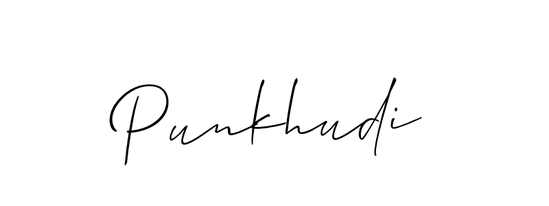 How to Draw Punkhudi signature style? Allison_Script is a latest design signature styles for name Punkhudi. Punkhudi signature style 2 images and pictures png