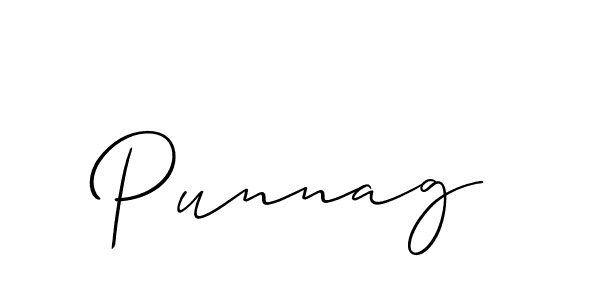 Best and Professional Signature Style for Punnag. Allison_Script Best Signature Style Collection. Punnag signature style 2 images and pictures png