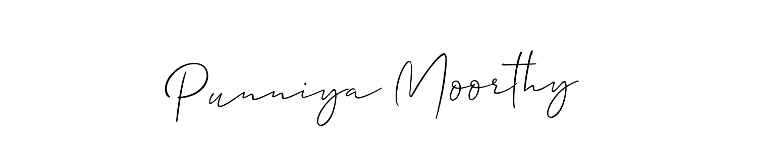 Allison_Script is a professional signature style that is perfect for those who want to add a touch of class to their signature. It is also a great choice for those who want to make their signature more unique. Get Punniya Moorthy name to fancy signature for free. Punniya Moorthy signature style 2 images and pictures png