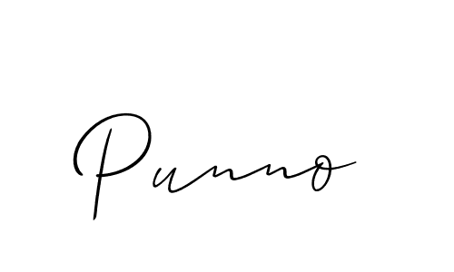 Use a signature maker to create a handwritten signature online. With this signature software, you can design (Allison_Script) your own signature for name Punno. Punno signature style 2 images and pictures png