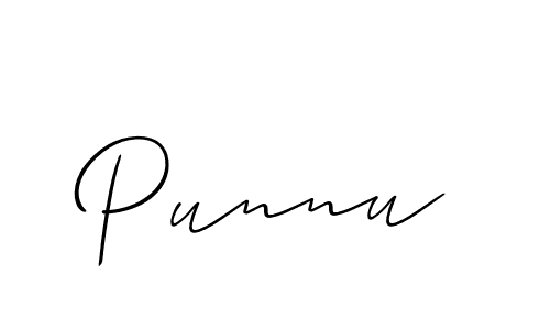 Use a signature maker to create a handwritten signature online. With this signature software, you can design (Allison_Script) your own signature for name Punnu. Punnu signature style 2 images and pictures png