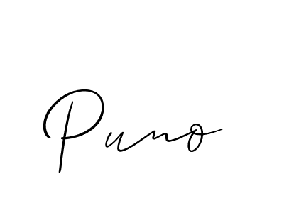 How to make Puno signature? Allison_Script is a professional autograph style. Create handwritten signature for Puno name. Puno signature style 2 images and pictures png