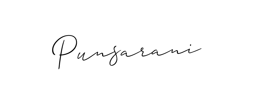 How to make Punsarani signature? Allison_Script is a professional autograph style. Create handwritten signature for Punsarani name. Punsarani signature style 2 images and pictures png