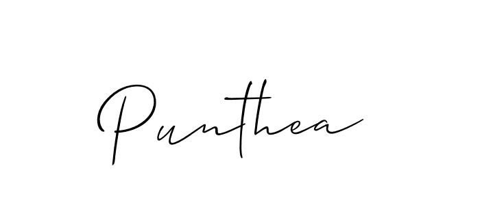 Create a beautiful signature design for name Punthea. With this signature (Allison_Script) fonts, you can make a handwritten signature for free. Punthea signature style 2 images and pictures png