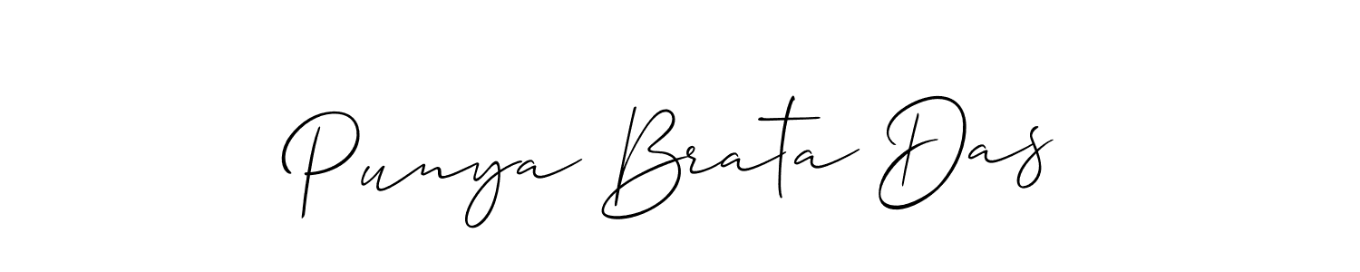 You should practise on your own different ways (Allison_Script) to write your name (Punya Brata Das) in signature. don't let someone else do it for you. Punya Brata Das signature style 2 images and pictures png