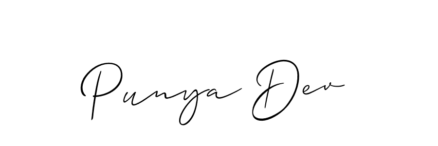 How to make Punya Dev name signature. Use Allison_Script style for creating short signs online. This is the latest handwritten sign. Punya Dev signature style 2 images and pictures png