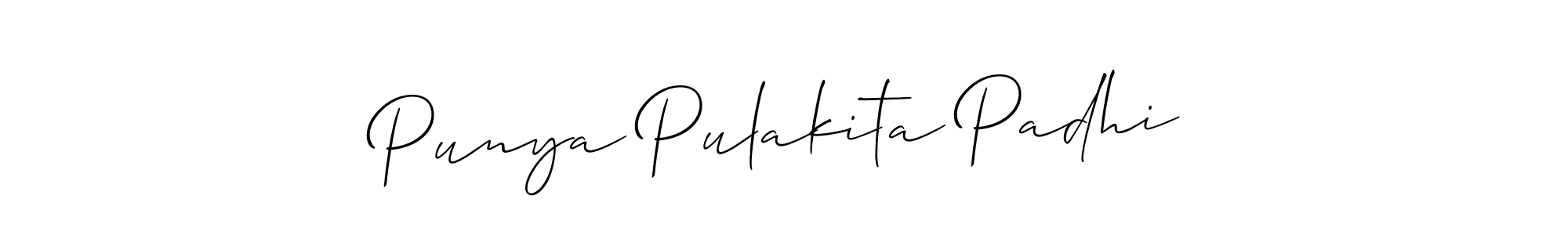 How to Draw Punya Pulakita Padhi signature style? Allison_Script is a latest design signature styles for name Punya Pulakita Padhi. Punya Pulakita Padhi signature style 2 images and pictures png