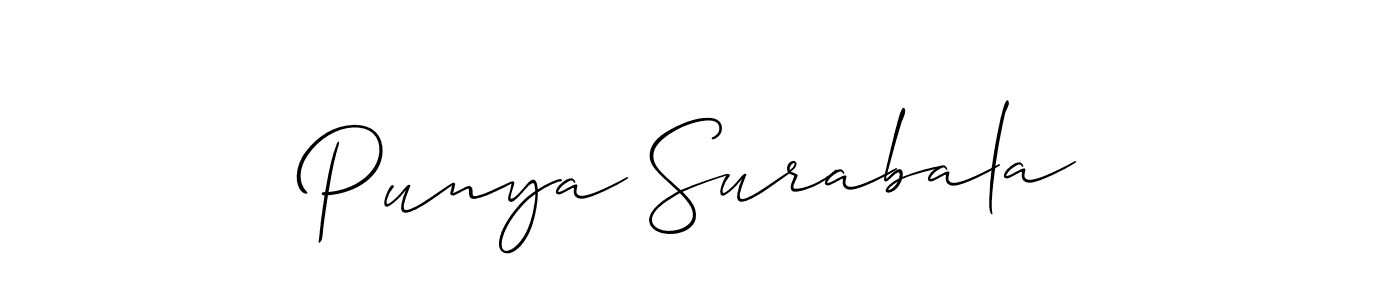 Once you've used our free online signature maker to create your best signature Allison_Script style, it's time to enjoy all of the benefits that Punya Surabala name signing documents. Punya Surabala signature style 2 images and pictures png