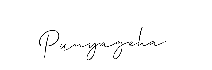 if you are searching for the best signature style for your name Punyageha. so please give up your signature search. here we have designed multiple signature styles  using Allison_Script. Punyageha signature style 2 images and pictures png