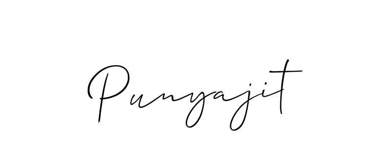 Create a beautiful signature design for name Punyajit. With this signature (Allison_Script) fonts, you can make a handwritten signature for free. Punyajit signature style 2 images and pictures png