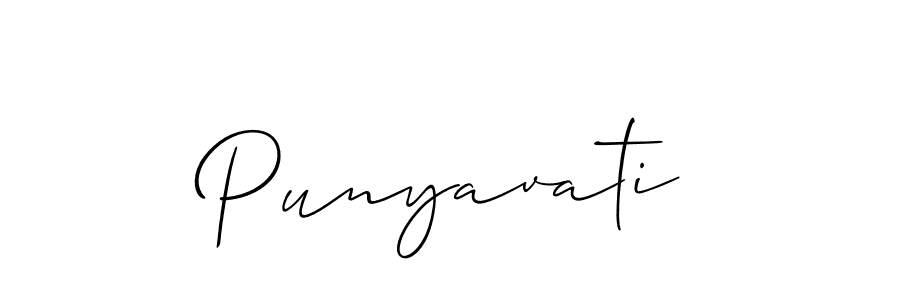 It looks lik you need a new signature style for name Punyavati. Design unique handwritten (Allison_Script) signature with our free signature maker in just a few clicks. Punyavati signature style 2 images and pictures png