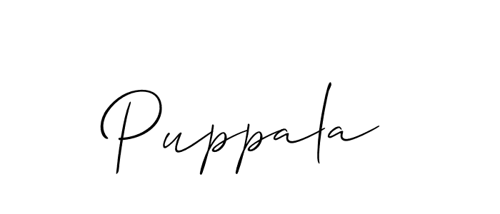 Puppala stylish signature style. Best Handwritten Sign (Allison_Script) for my name. Handwritten Signature Collection Ideas for my name Puppala. Puppala signature style 2 images and pictures png