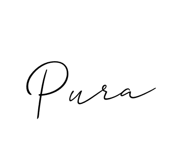 Similarly Allison_Script is the best handwritten signature design. Signature creator online .You can use it as an online autograph creator for name Pura. Pura signature style 2 images and pictures png