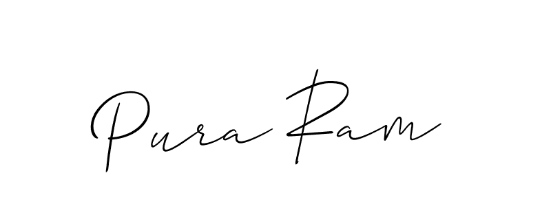 Similarly Allison_Script is the best handwritten signature design. Signature creator online .You can use it as an online autograph creator for name Pura Ram. Pura Ram signature style 2 images and pictures png