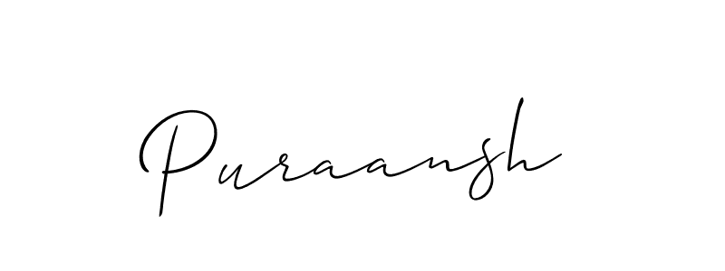 Also we have Puraansh name is the best signature style. Create professional handwritten signature collection using Allison_Script autograph style. Puraansh signature style 2 images and pictures png