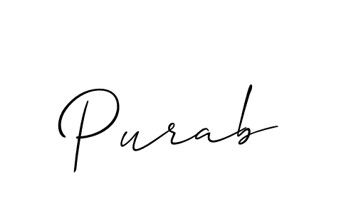Best and Professional Signature Style for Purab. Allison_Script Best Signature Style Collection. Purab signature style 2 images and pictures png