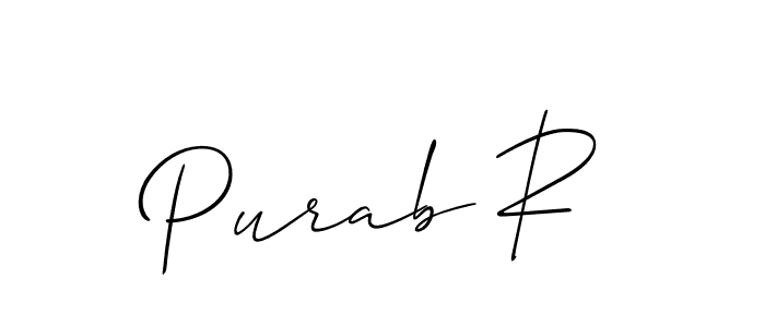 Similarly Allison_Script is the best handwritten signature design. Signature creator online .You can use it as an online autograph creator for name Purab R. Purab R signature style 2 images and pictures png