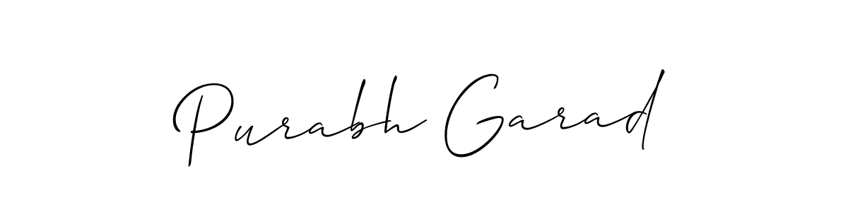 How to make Purabh Garad signature? Allison_Script is a professional autograph style. Create handwritten signature for Purabh Garad name. Purabh Garad signature style 2 images and pictures png